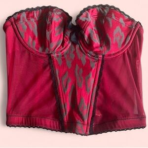 NWT Agent Provocateur “Betty” Red & Black Corset Bustier • 34A